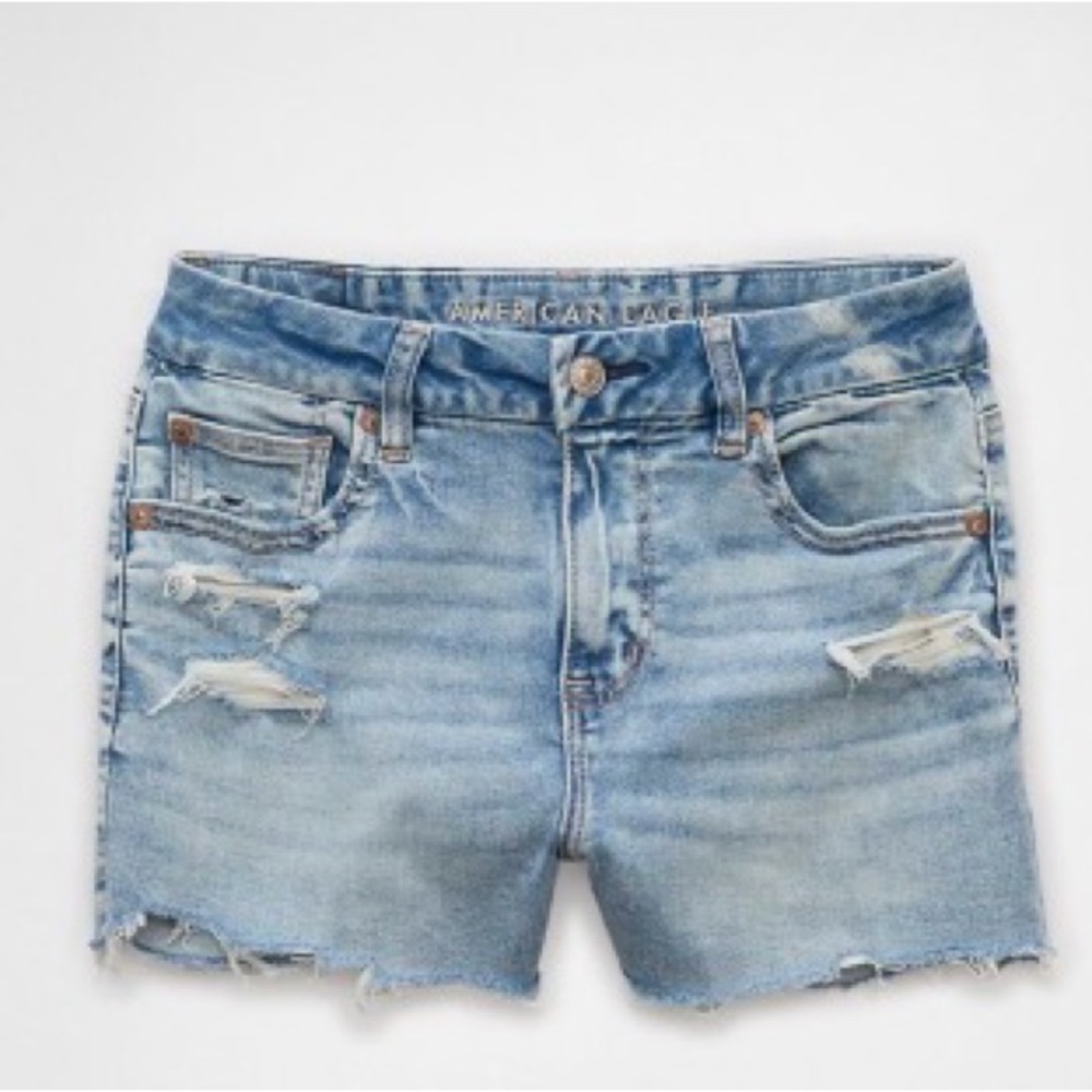 American Eagle Outfitters Light Blue curvy high-rise shortie